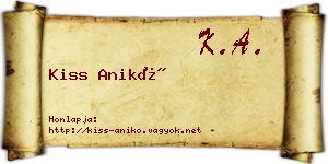 Kiss Anikó névjegykártya